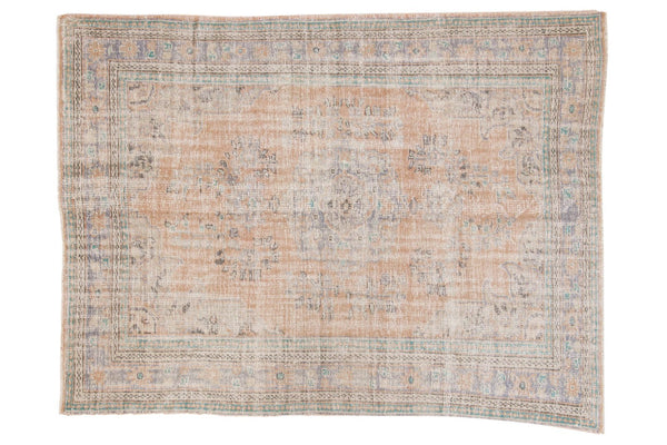 Vintage Distressed Oushak Carpet