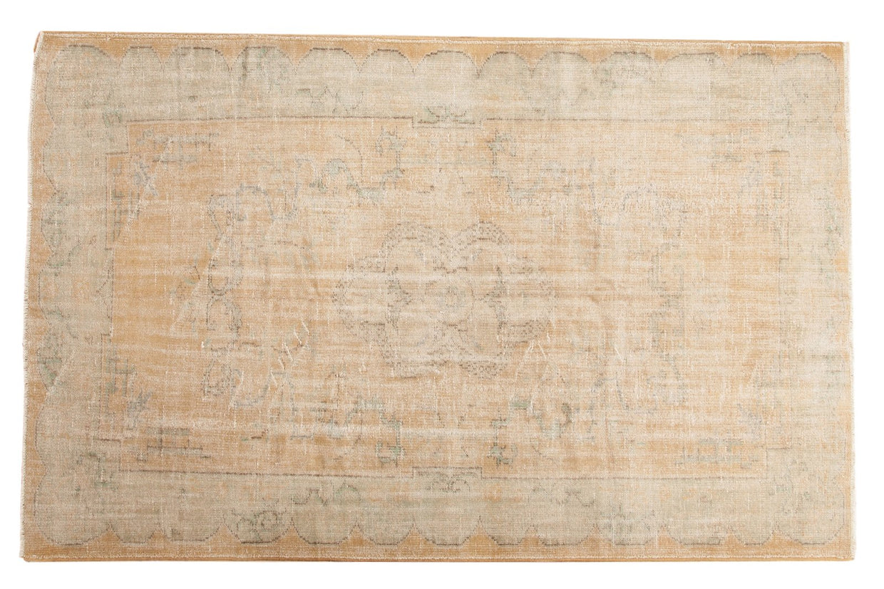 5.5x9 Vintage Distressed Oushak Carpet // ONH Item 5253