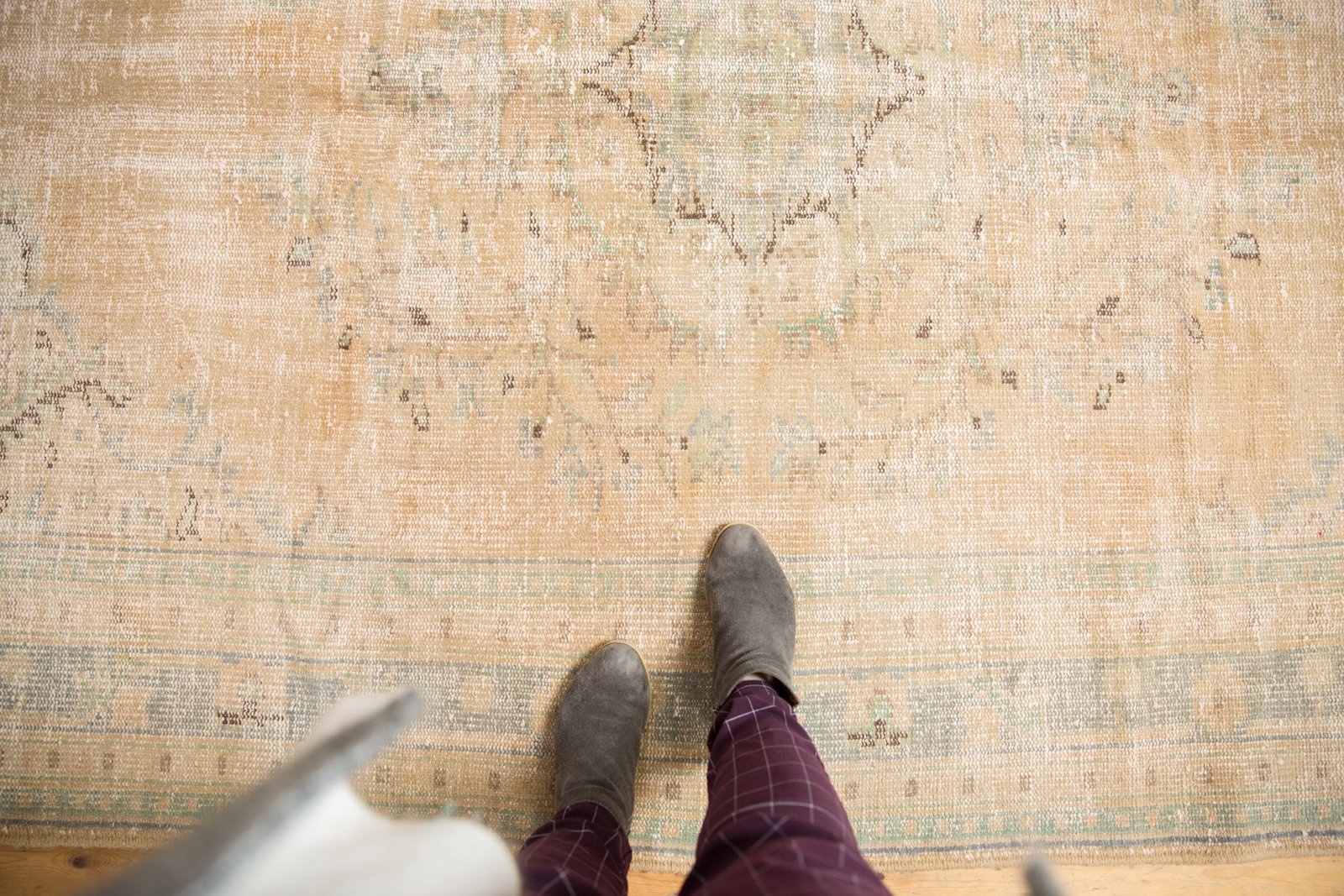  Vintage Distressed Oushak Carpet / Item 5256 image 2