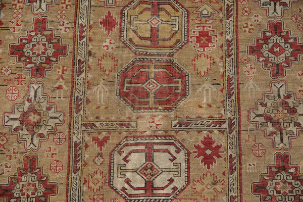 4x4.5 Antique Caucasian Square Rug // ONH Item 5266 Image 3