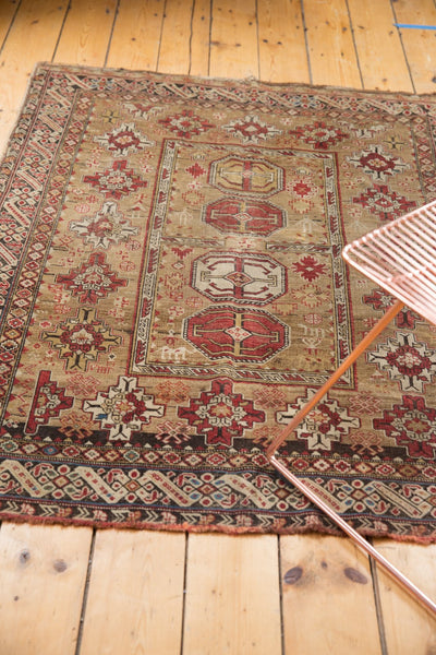4x4.5 Antique Caucasian Square Rug // ONH Item 5266 Image 10