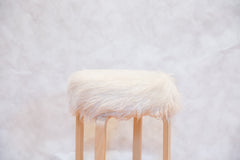 Faux Fur Alvar Aalto Stye Stool // ONH Item 5269 Image 1