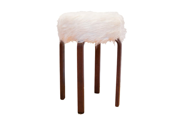 Faux Fur Alvar Aalto Style Stool // ONH Item 5270