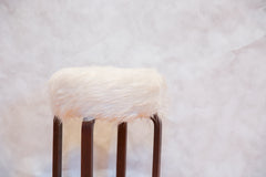 Faux Fur Alvar Aalto Style Stool // ONH Item 5270 Image 1