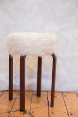 Faux Fur Alvar Aalto Style Stool // ONH Item 5270 Image 2