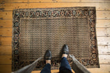 Antique Farahan Sarouk rug featuring intricate allover channel of water design and detailed borders.