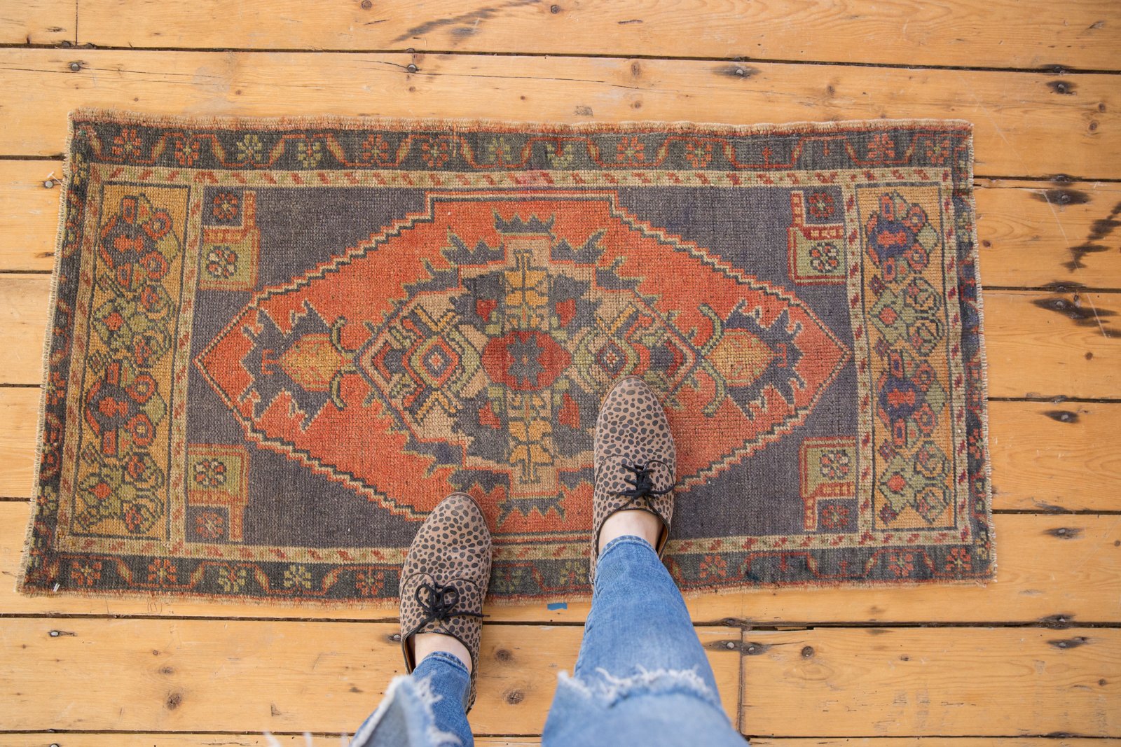 Vintage Distressed Oushak Rug Runner