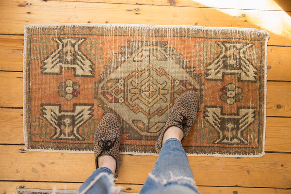 1.5x3 Vintage Distressed Oushak Rug Mat // ONH Item 5307 Image 1