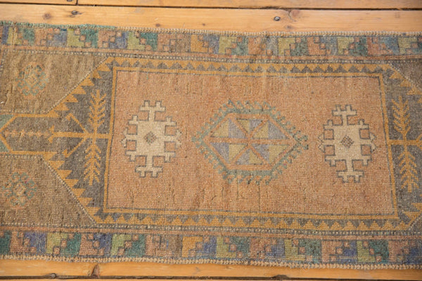 Vintage Distressed Oushak Rug Mat Runner