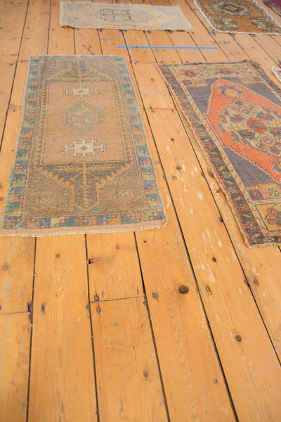 Vintage Distressed Oushak Rug Mat Runner