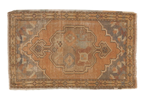 1'10" x 3' Vintage Distressed Oushak Rug Mat / Item 5325 image 1
