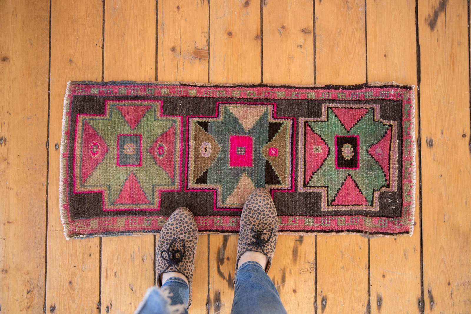 Vintage Distressed Oushak Rug Mat