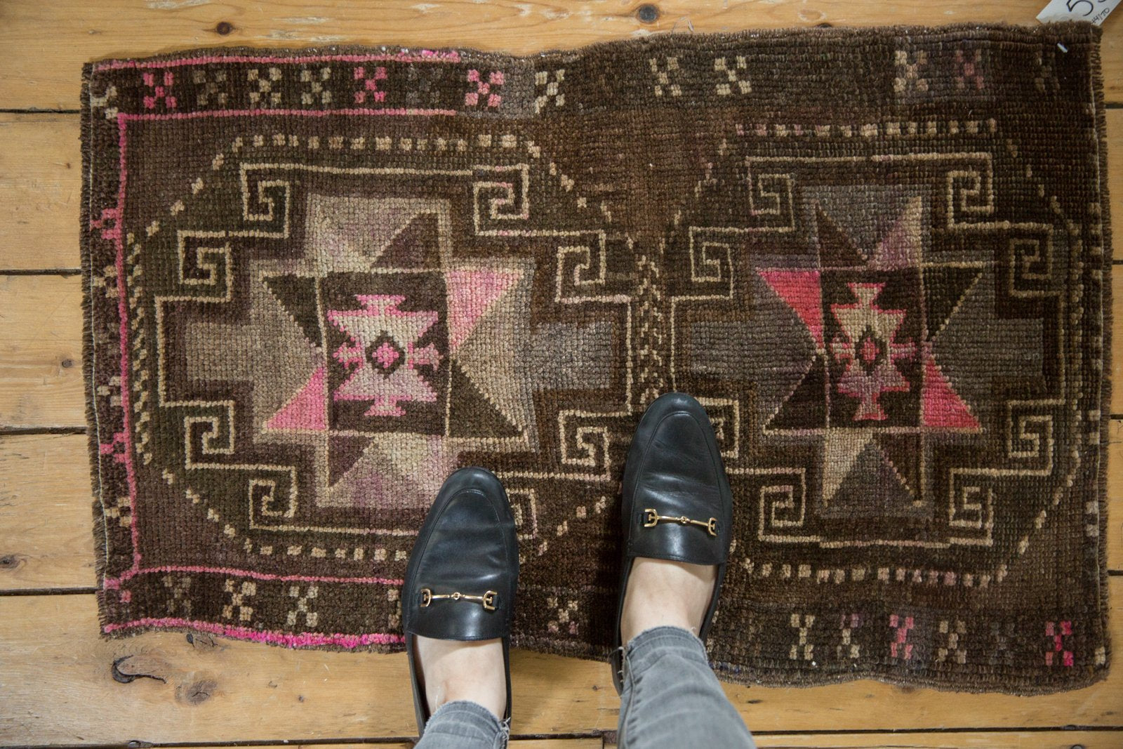 2x3 Vintage Distressed Oushak Rug Mat // ONH Item 5340 Image 1