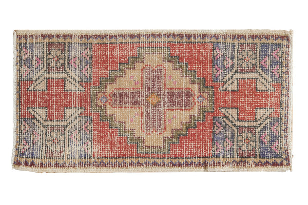 Vintage Distressed Oushak Rug Mat Runner
