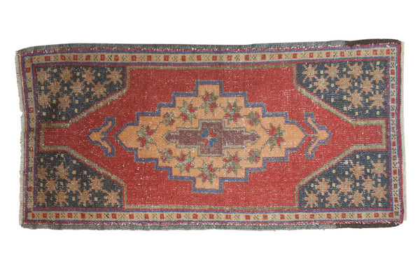 1'10" x 3'9" Vintage Distressed Oushak Rug Runner / Item 5358 image 1