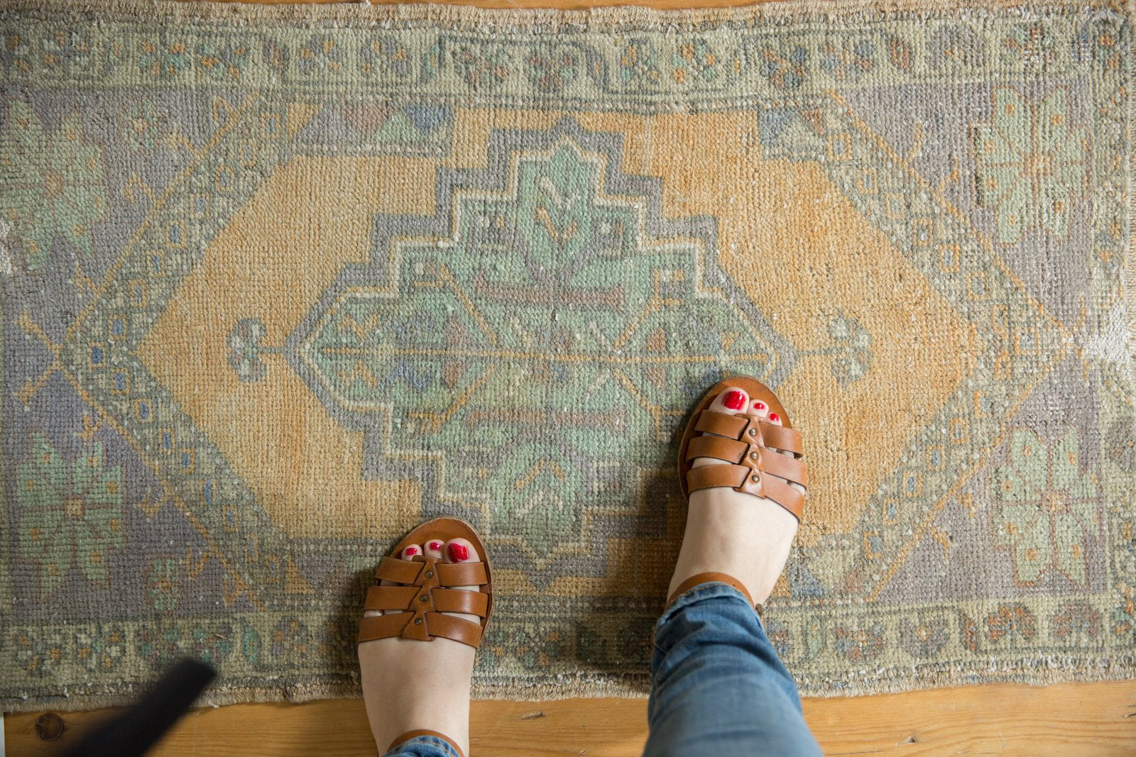 2x3 Vintage Distressed Oushak Rug Mat // ONH Item 5364 Image 1