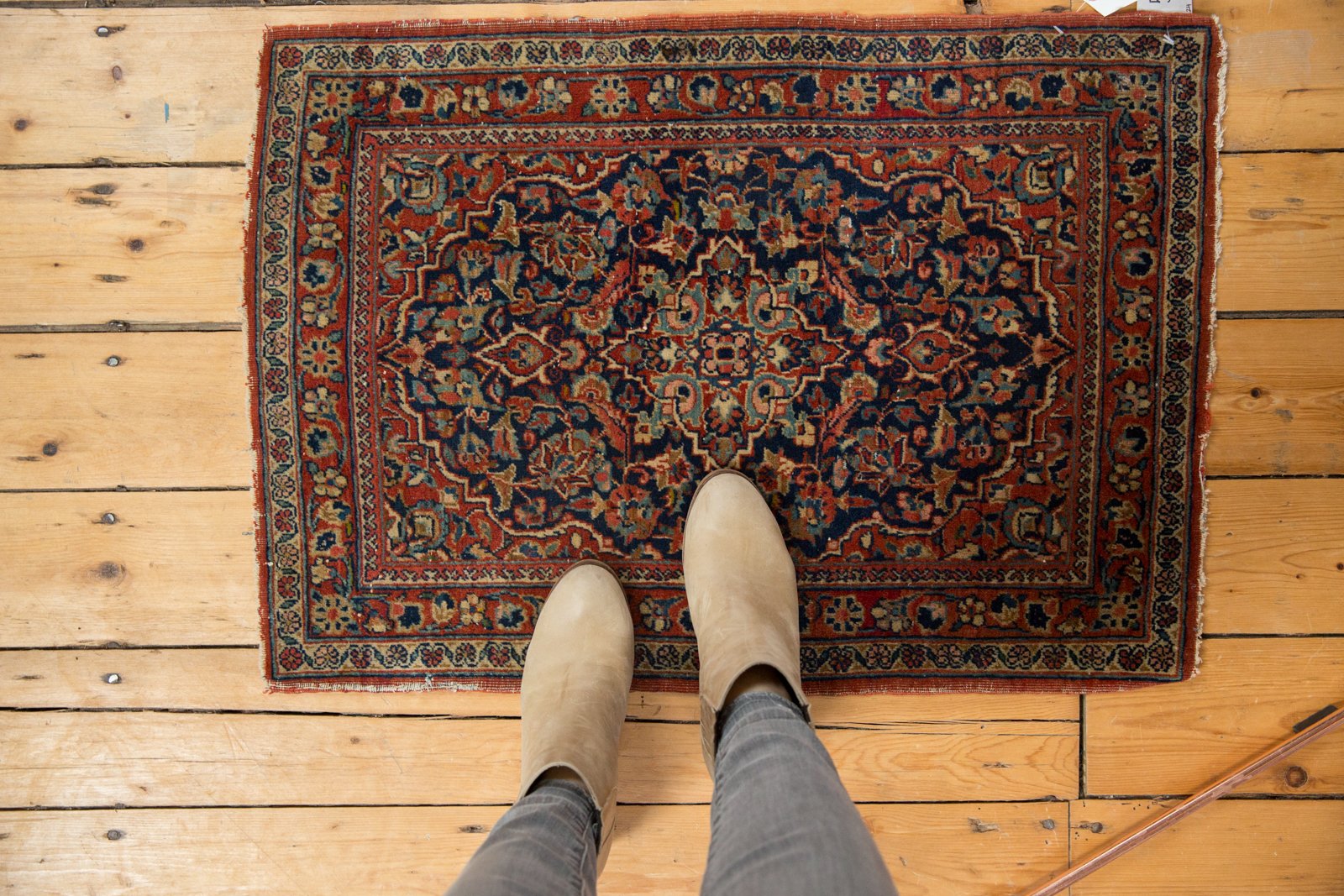 2x3 Vintage Fine Kashan Rug Mat // ONH Item 5368 Image 1