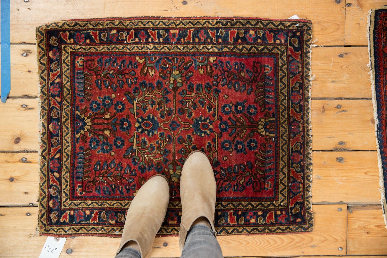 2x2.5 Vintage German Sarouk Square Rug Mat // ONH Item 5373 Image 1