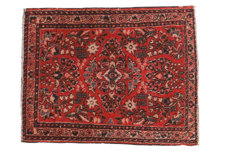 Vintage American Sarouk Square Rug Mat