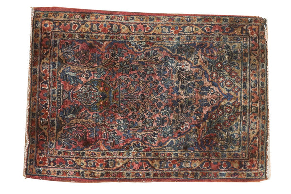 1.5x2.5 Vintage Tree Of Life Sarouk Rug Mat // ONH Item 5377