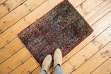 Vintage Sarouk rug with a unidirectional Tree of Life motif, delicate vinery, and floral blossoms.
