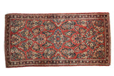 Vintage American Sarouk rug runner, cherry red, allover floral design with suggested medallion, 2'2