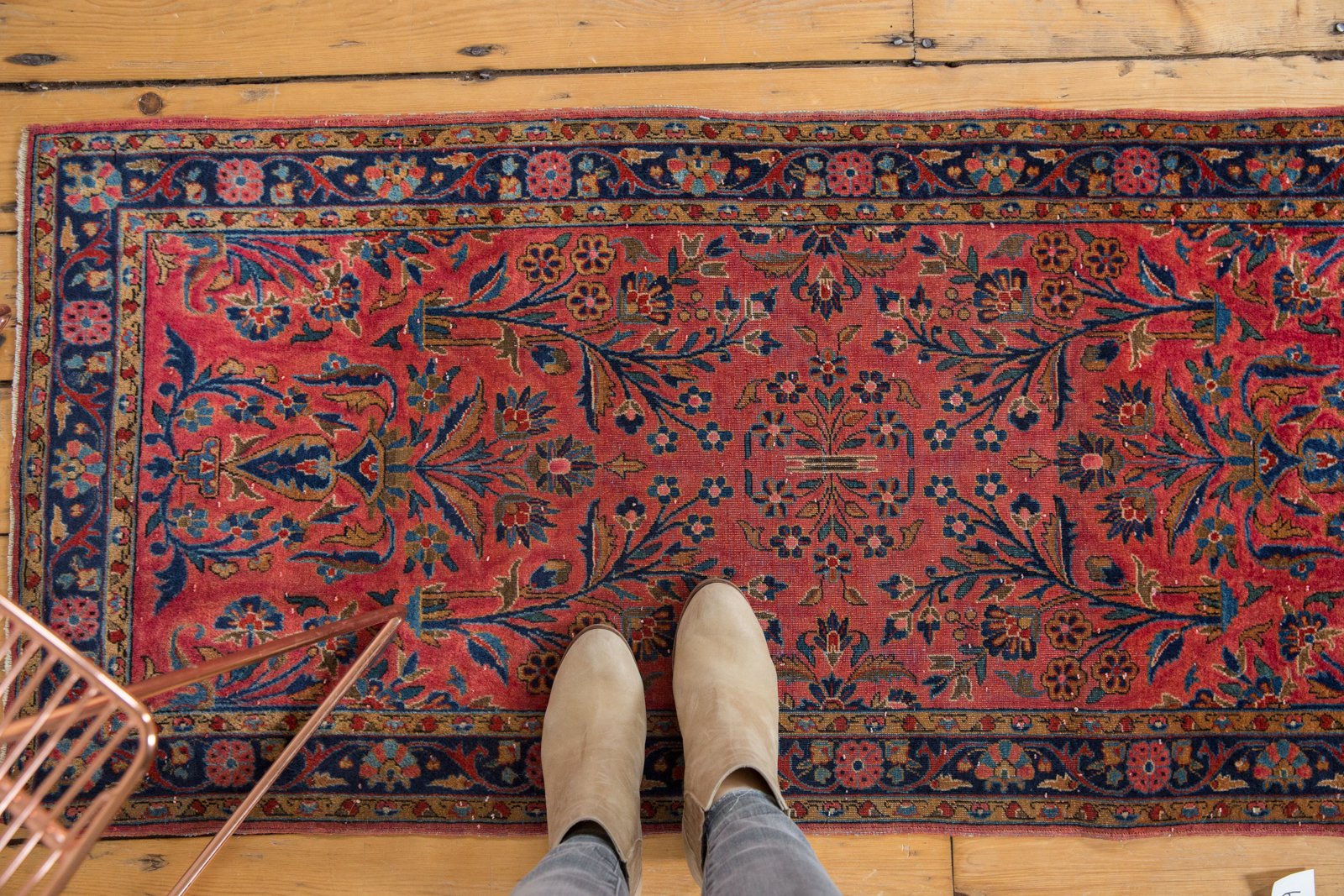  Vintage Fine Sarouk Rug Runner / Item 5380 image 2