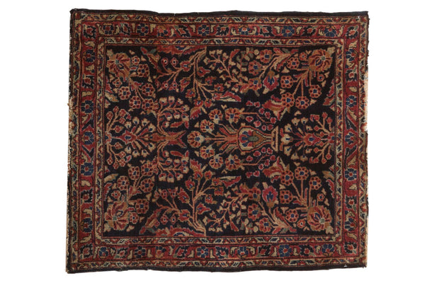 3x3.5 Vintage American Sarouk Square Rug // ONH Item 5381