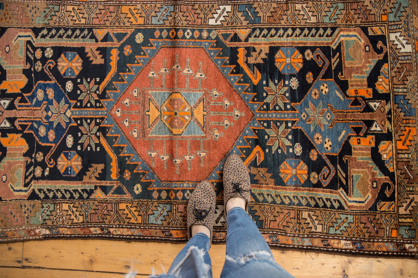 3.5x6.5 Vintage Kurdish Hamadan Rug // ONH Item 5391 Image 1