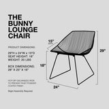 Technical diagram outlining the Bend Goods Bunny Lounge Chair's 29