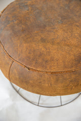 Vintage Mid Century Modern Leather Pouf Eames Style Base // ONH Item 5410 Image 3