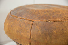 Vintage Mid Century Modern Leather Pouf Eames Style Base // ONH Item 5410 Image 1