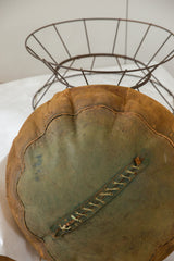 Vintage Mid Century Modern Leather Pouf Eames Style Base // ONH Item 5410 Image 8