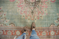  Vintage Distressed Oushak Carpet / Item 5419 image 2
