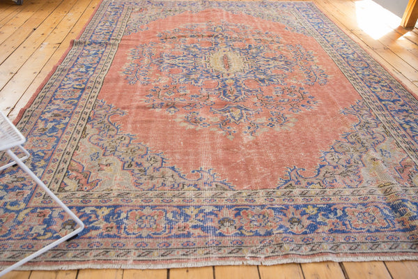 Vintage Distressed Oushak Carpet