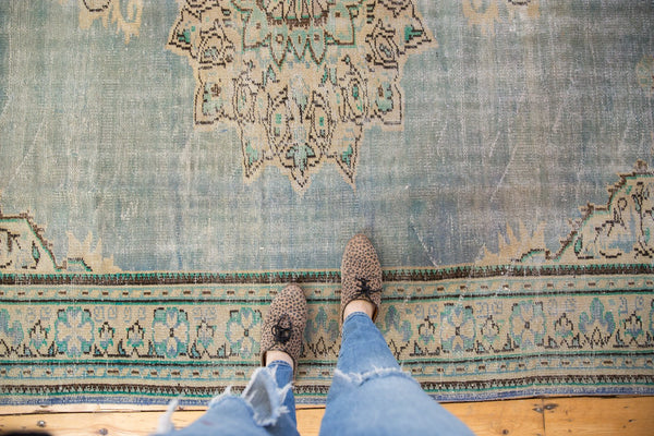  Vintage Distressed Oushak Carpet / Item 5424 image 2