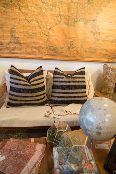 Reclaimed Remnant Onyx Black and Natural Pillow // ONH Item 5445 Image 4