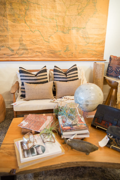 Reclaimed Remnant Black and Jute Pillow // ONH Item 5447 Image 2