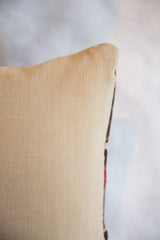 Neutral beige ribbed fabric side of the reclaimed Kilim fragment pillow.