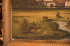 Sheep Grazing Antique Painting // ONH Item 5451 Image 5