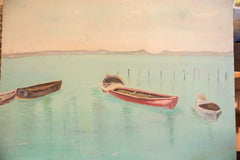 Double Sided Vintage Sailboat Painting // ONH Item 5453 Image 1