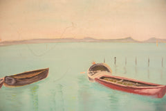 Double Sided Vintage Sailboat Painting // ONH Item 5453 Image 2