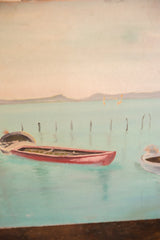 Double Sided Vintage Sailboat Painting // ONH Item 5453 Image 4