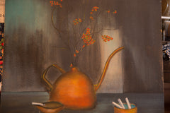 Double Sided Vintage House and Tea Kettle Painting // ONH Item 5454 Image 6