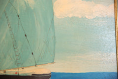 Vintage 1950s Painting on Wood of Norma and Gladys Boat // ONH Item 5456 Image 8