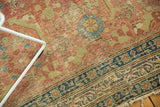 Detail showing the even wear and knot heads of an antique Persian runner's Herati pattern.