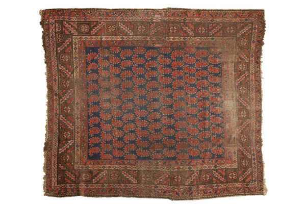 Antique Kurdish Square Rug