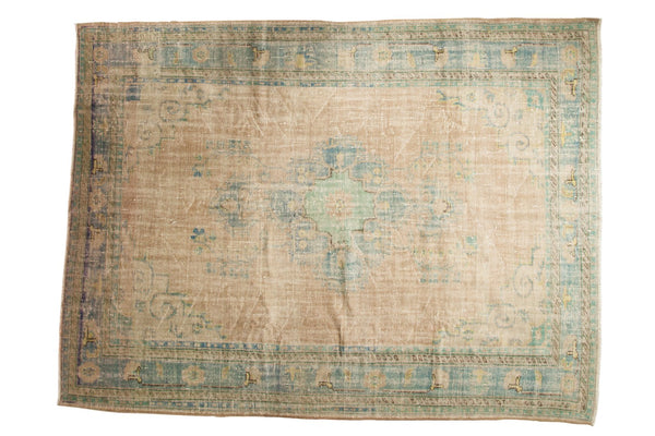 Vintage Distressed Oushak Carpet