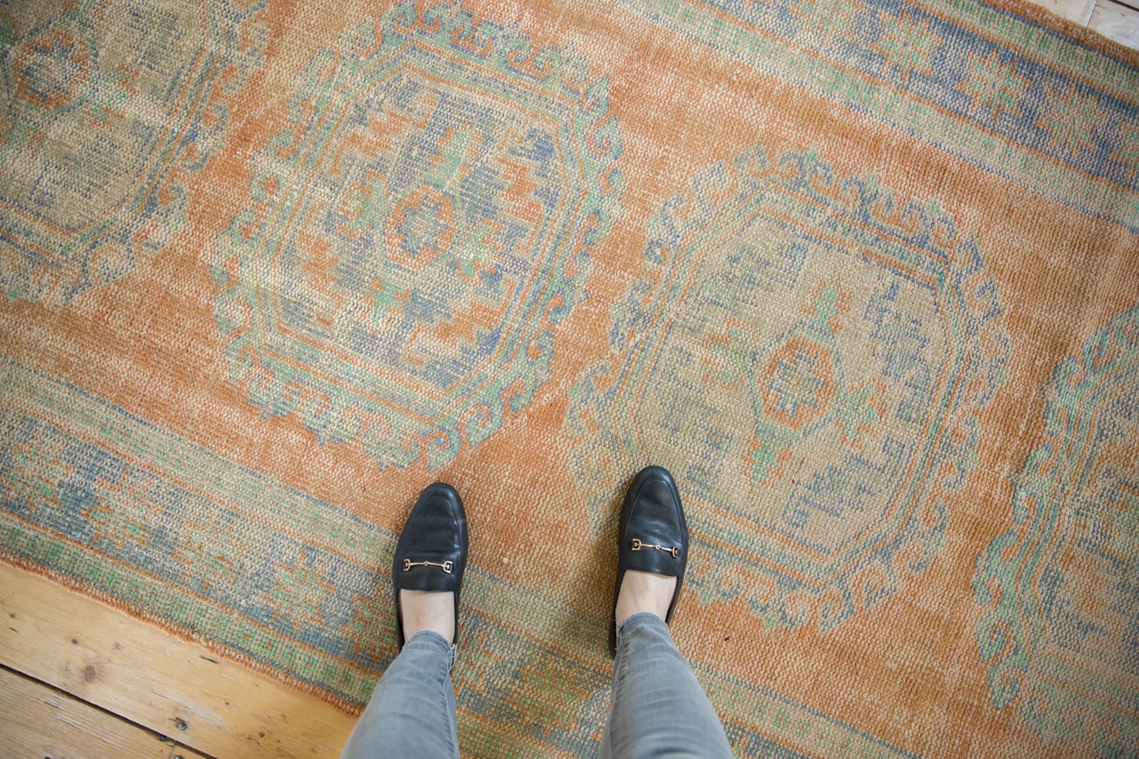 4.5x11.5 Vintage Distressed Oushak Rug Runner // ONH Item 5507 Image 1