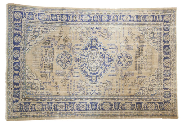 Vintage Distressed Oushak Carpet